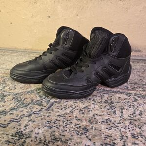 Black High-Top Dance Sneakers Bloch Brand Split Sole Jazz Size 8.5